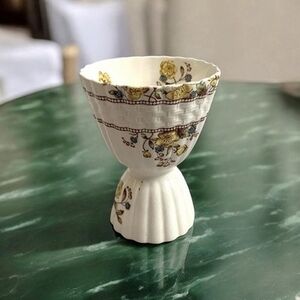 Vintage Copeland Spode Buttercup Pattern England Porcelain Double Egg Cup VG
